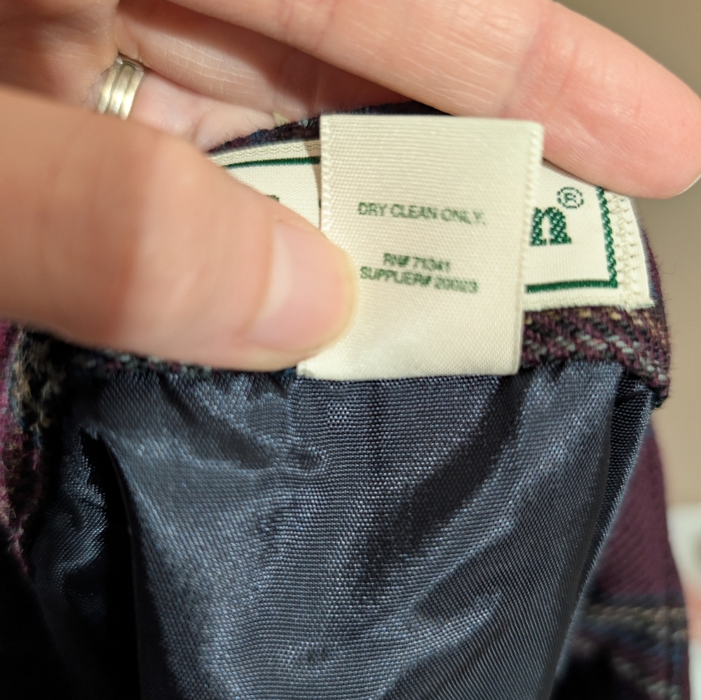 NWT Vintage L.L.BeanButton Closure Plaid Mini Skirt Size 6 Petite,Maroon - Picture 3 of 7